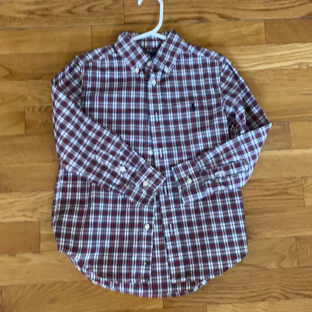 Boys polo Christmas button down shirt 5